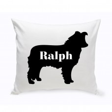 JDS Personalized Gifts Personalized Border Collie Silhouette Throw Pillow JMSI2442